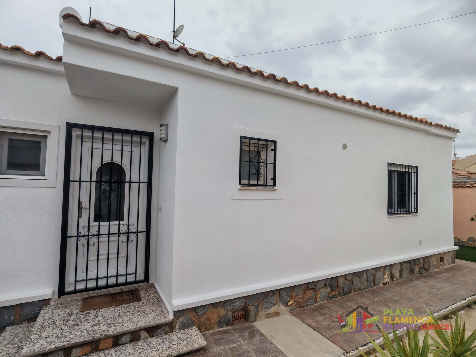Exterior wall painting after