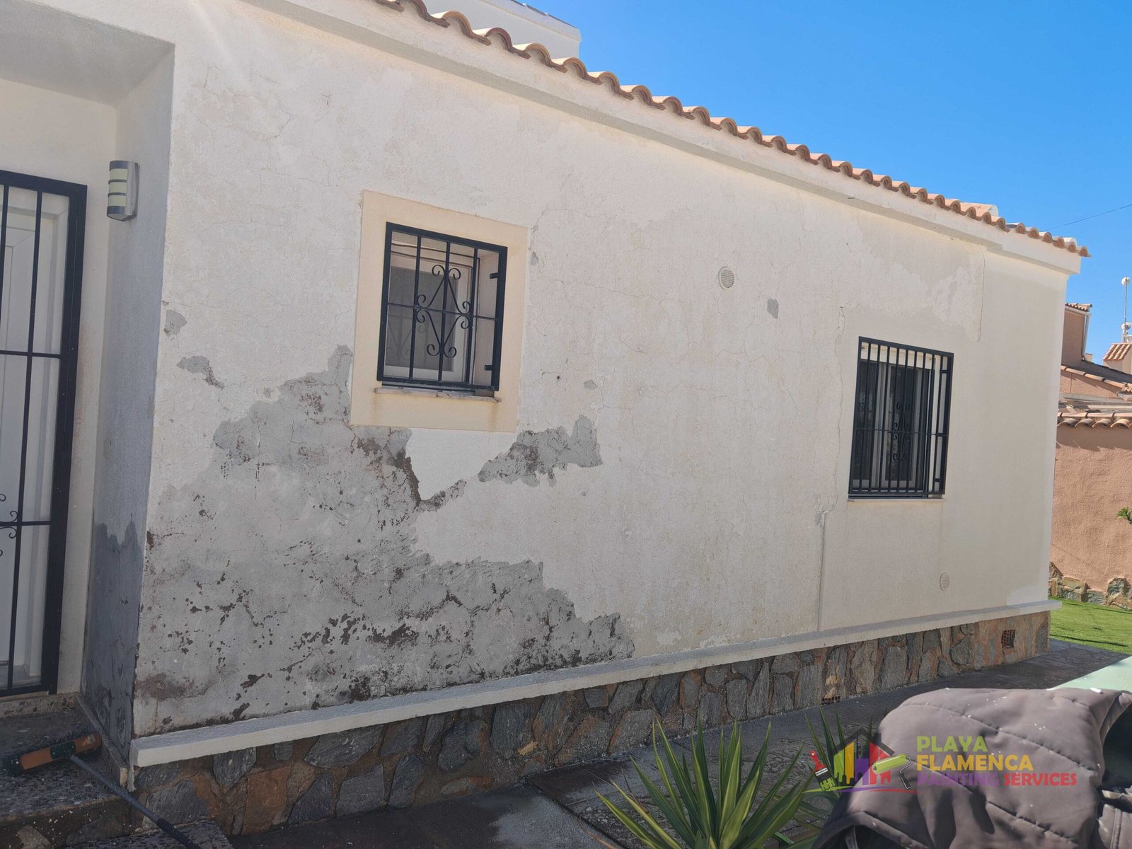 Exterior wall painting before